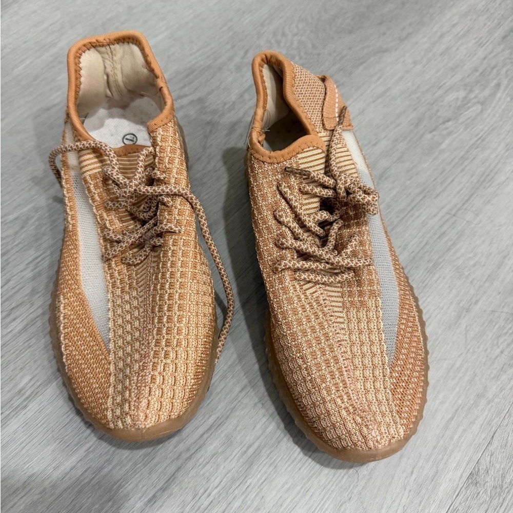 Tan Knit Sneakers - Picture 4 of 4